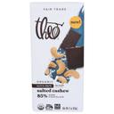 Theo Organic Salted Cashew 85 Percent Dark Chocolate Bar, 3 Ounce -- 12 per case