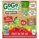 Gogo Squeez Organic Apple Strawberry Apple Sauce, 3.2 Ounce - 4 per pack -- 12 packs per case.
