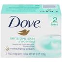 Dove Sensitive Skin Unscented Beauty Bar Soap, 8 Ounce -- 12 per case.
