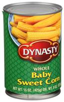 Dynasty Whole Baby Sweet Corn, 15 Ounce -- 12 per case