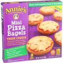 Annies Homegrown Three Cheese Mini Pizza Bagels, 6.65 Ounce -- 12 per case.