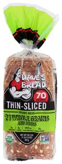 Daves Killer Bread Organic 21 Whole Grains and Seeds Thin Bread, 20.5 Ounce -- 10 per case