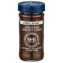 Morton and Bassett Organic Ground Ancho Chile Powder Seasoning, 2.3 Ounce -- 3 per case