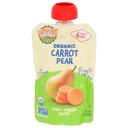 Earths Best Organic Carrot Pear Puree Baby Food for 6 Plus Months Babies, 3.5 Ounce Pouch -- 6 per case