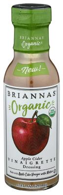 Briannas Organic Apple Cider Vinaigrette Salad Dressing, 10 Fluid Ounce -- 6 per case