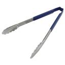 Vollrath 4781230 Stainless Steel Antimicrobial One Piece Scalloped Tong with Blue Kool-Touch Handle, 12 inch Length
