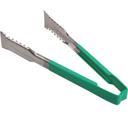 Vollrath 4790970 Stainless Steel One Piece Tong with Versagrip Ends and Green Kool-Touch Handle, 9.5 inch Length