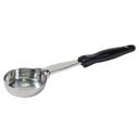 Vollrath 6433420 Heavy-Duty Stainless Steel Antimicrobial One-Piece Solid Round Spoodle with Black Nylon Handle, 4 Ounce Capacity
