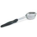 Vollrath 6422220 Heavy-Duty Stainless Steel Antimicrobial One Piece Perforated Oval Spoodle with Black Nylon Handle, 2 Ounce Capacity