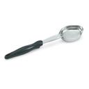 Vollrath 6412220 Heavy-Duty Stainless Steel Antimicrobial One Piece Solid Oval Spoodle with Black Nylon Handle, 2 Ounce Capacity