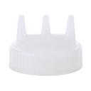 Vollrath 3300-13 Traex Wide Mouth Clear Squeeze Dispenser Tri Tip Replacement Cap -- 12 per case