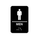 Vollrath 5635 Mens Bathroom Braille Symbol Sign, 6 inch Width x 9 inch Height