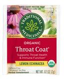 Traditional Medicinals Throat Coat Lemon Echinacea Seasonal Tea, 16 tea bags per pack -- 6 per case