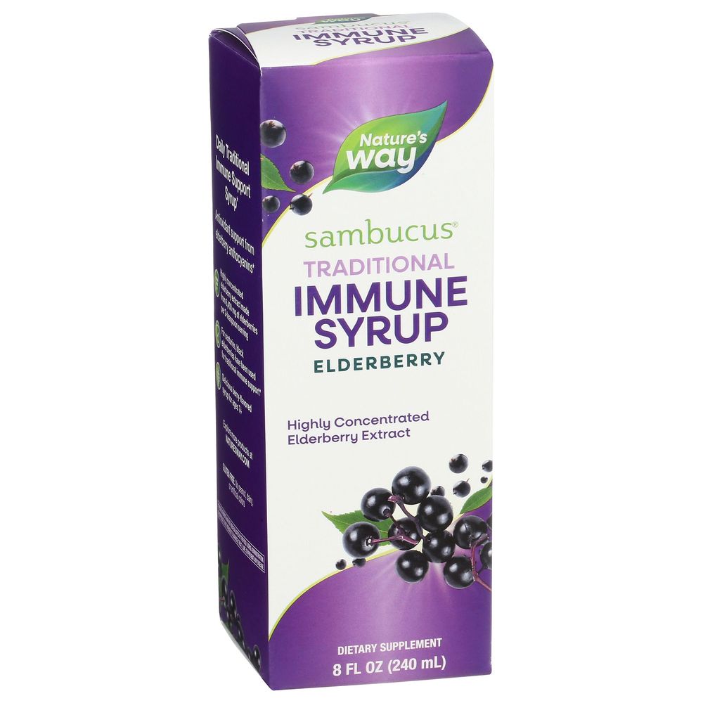 Natures Way Sambucus Traditional Elderberry Immune Syrup, 8 Fluid Ounce -- 6 per case