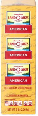 Land O Lakes American Yellow Deli American Cheese Product, 5 Pound -- 6 per case