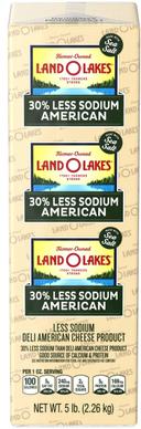 Land O Lakes 30% Less Sodium White Deli American Cheese Product, 5 Pound -- 2 per case