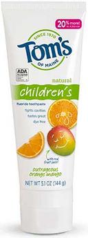 Toms Of Maine Outrageous Orange Mango Childrens Anticavity Fluoride Toothpaste, 5.1 Ounce -- 6 per case