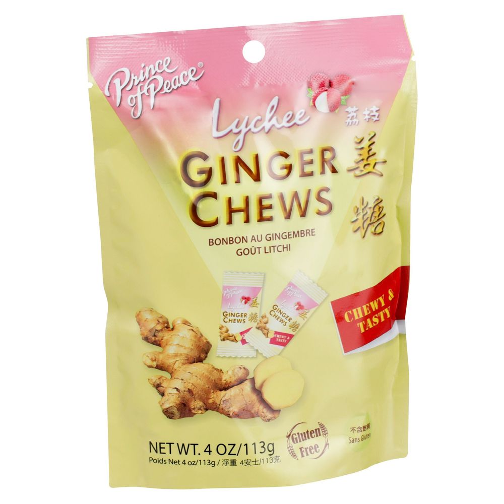 Prince of Peace Lychee Ginger Chew Candy, 4 Ounce -- 12 per case