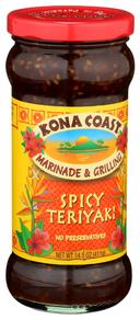 Kona Coast Spicy Teriyaki Marinade and Grilling Sauce, 14.5 Ounce -- 6 per case