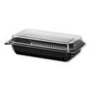 Solo Plastic Black/Clear Hinged Lid Dinner Box, 64 Ounce Capacity -- 100 per case