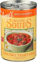 Amys Light Sodium Chunky Vegetable Soup, 14 Ounce -- 12 per case