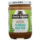 Once Again Organic Unsweetened and Lightly Toasted Salt Free Creamy Almond Butter, 16 Ounce -- 6 per case