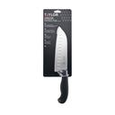 Taylor Black Handle Santoku Knife, 7 inch