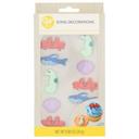 Wilton Crab Seashell Seahorse and Shark Royal Icing Decorations, 0.84 Ounce -- 4 per case
