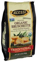 Alessi Traditional Organic Bruchetta Snack Sized Toast, 5 Ounce -- 8 per case