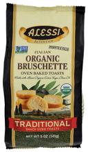 Alessi Traditional Organic Bruchetta Snack Sized Toast, 5 Ounce -- 8 per case