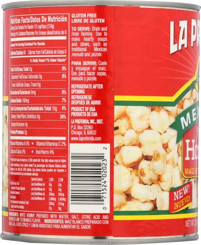 La Preferida Mexican Style Hominy, 29 Ounce -- 12 per case