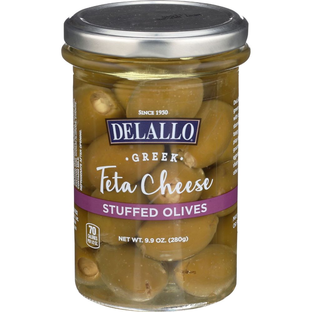 Delallo Feta Cheese Stuffed Olives, 9.9 Ounce -- 6 per case