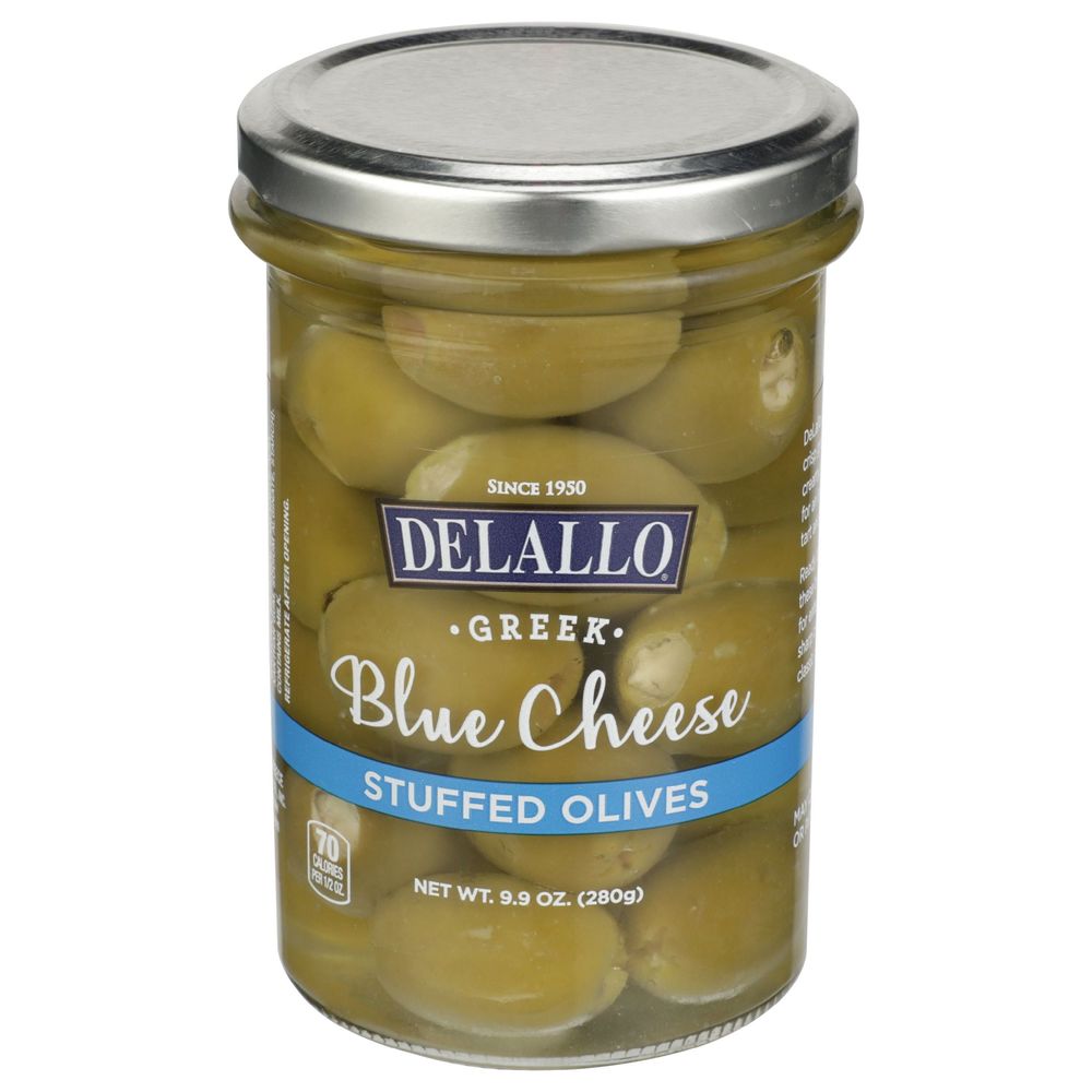 Delallo Blue Cheese Stuffed Olives, 9.9 Ounce -- 6 per case