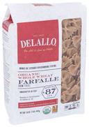 Delallo Whole Wheat Farfalle Pasta, 16 Ounce -- 8 per case