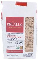 Delallo Organic Whole Wheat Orzo Pasta, 16 Ounce -- 12 per case
