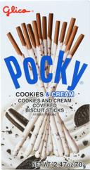 Glico Pocky Cookies and Cream Covered Biscuit Sticks, 2.47 Ounce -- 10 per case