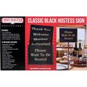 Chef-Master Classic Black Finish Hostess Signs