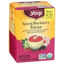 Yogi Organic Spiced Blackberry Focus Herbal Supplement Tea, 16 tea bags -- 6 per case