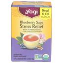 Yogi Organic Blueberry Sage Stress Relief Caffeine Free Herbal Supplement Tea, 16 tea bags -- 6 per case