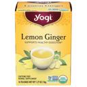Yogi Organic Lemon Ginger Caffeine Free Herbal Supplement Tea, 16 tea bags -- 6 per case