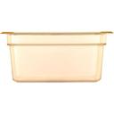 Carlisle 10422B13 StorPlus High Heat Plastic Amber Half Size Food Pan, 6 inch Deep