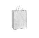 Duro Hilex Poly Bistro White Virgin Paper Shopping Bag with Rope Handle, 10 x 6.75 x 12 inch -- 250 per case