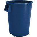 Carlisle 84103214 Bronco Polyethylene Blue Round Trash Can, 32 Gallon Capacity