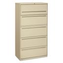 HON 700 Series Five-Drawer Lateral File w/Roll-Out & Posting Shelf, 36w, Putty