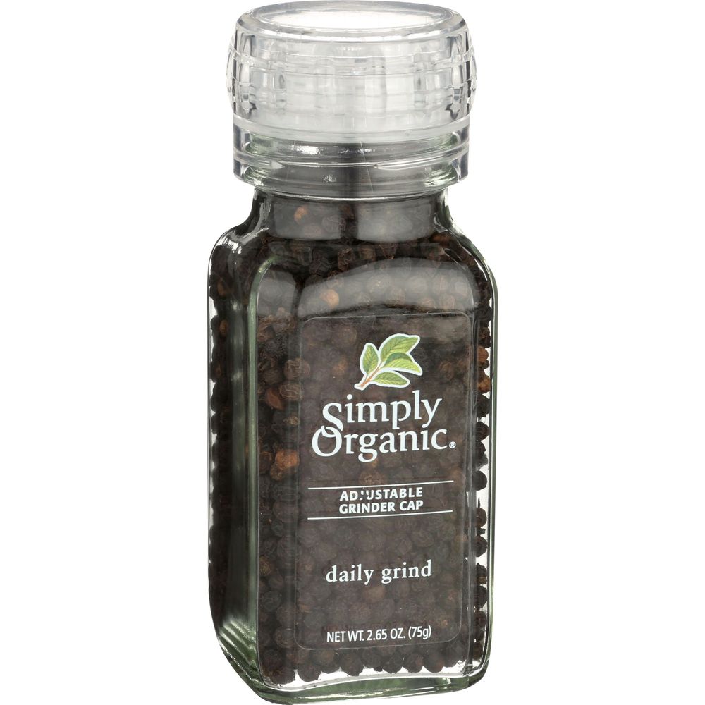 Simply Organic Daily Grind Whole Black Peppercorn, 2.65 Ounce -- 6 per case