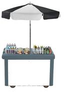 Camcruiser Small Vending Cart, Granite Gray, 55 3/16 x 31 1/2 x 93 1/2 inch.