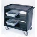 Cambro Black Open Sides Standard Service Cart with 5 inch Swivel Casters, 37 1/4 x 34 5/8 x 21 1/2 inch
