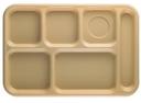 Beige 10 11/16in X 13 7/8in X 1 1/8in 5 Compartment Serving Trays,-- 24 Each