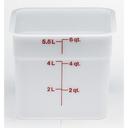White 8 3/8 inch X 8 3/8 inch X 7 1/4 inch Camsquare Food Storage Containers - Poly 6 Quart -- 6 per case