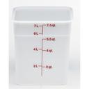 White 8 Qt. Square Plastic Container -- 6 per case